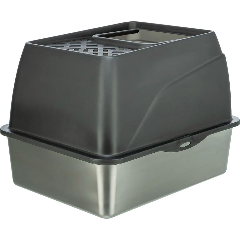 TOILETE "NIRO" EM INOX COM COBERTURA PARA GATOS