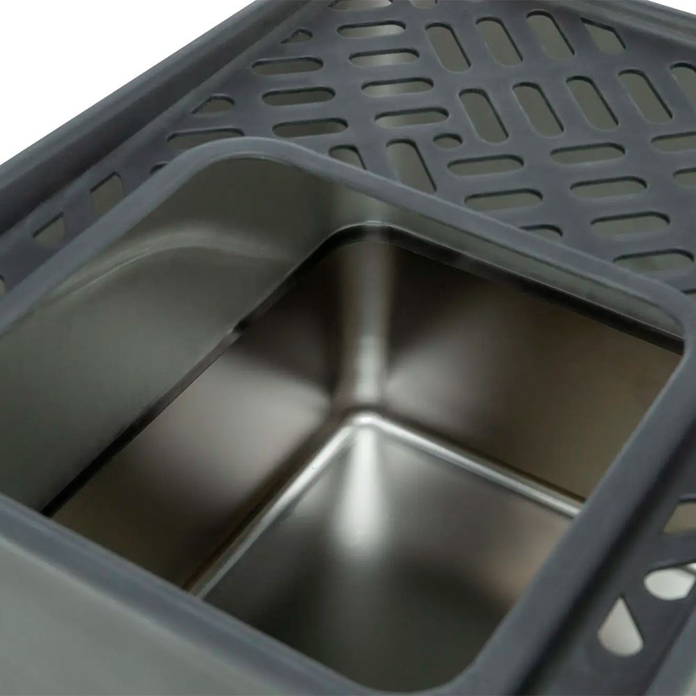 TOILETE "NIRO" EM INOX COM COBERTURA PARA GATOS
