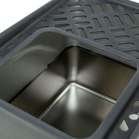 TOILETE "NIRO" EM INOX COM COBERTURA PARA GATOS