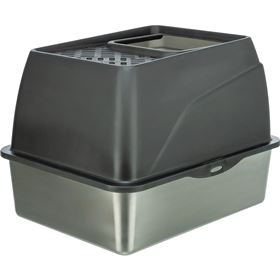 TOILETE "NIRO" EM INOX COM COBERTURA PARA GATOS