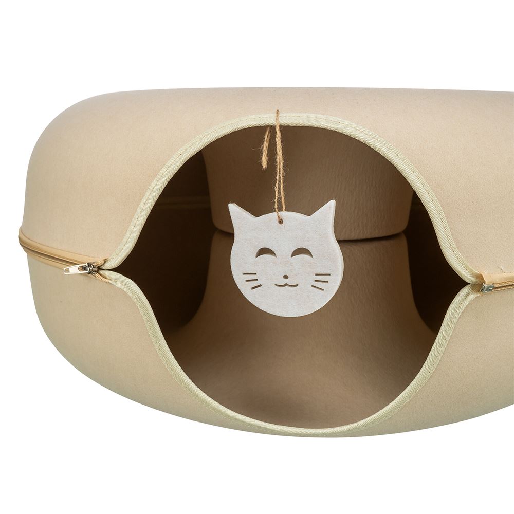 TÚNEL/NICHO "DONUT" EM FELTRO PARA GATOS