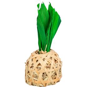 ABACAXI EM BAMBOO COM FOLHAS DE MILHO E FENO